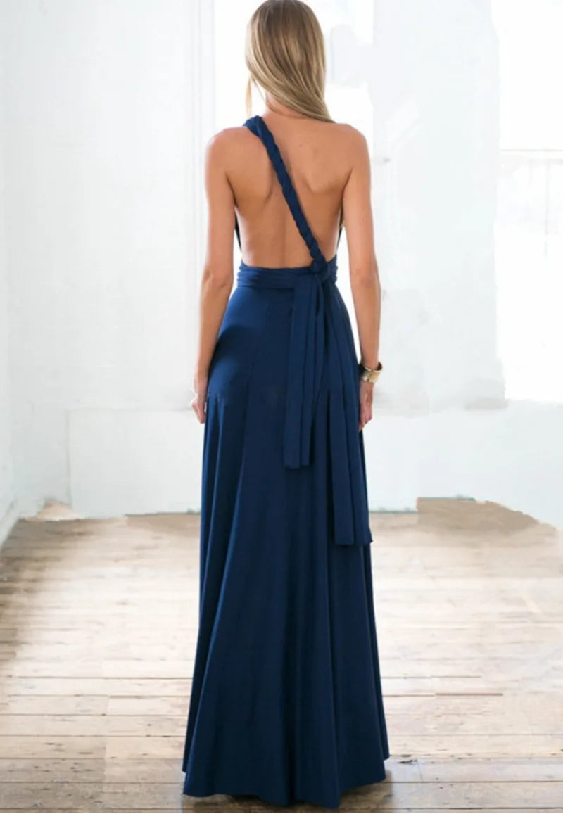 Isabela - Vestido Maxi Bohemio Convertible con Espalda Descubierta