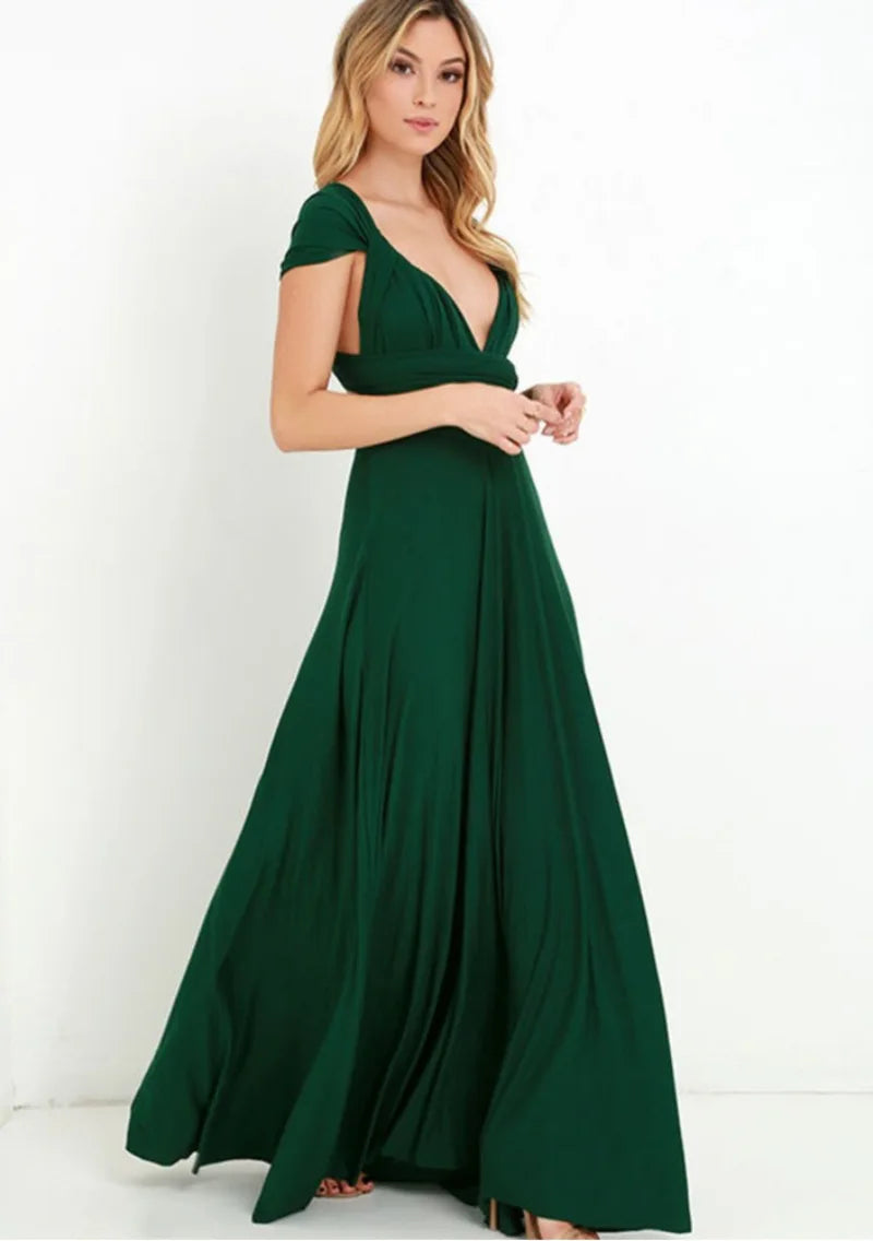 Isabela - Vestido Maxi Bohemio Convertible con Espalda Descubierta
