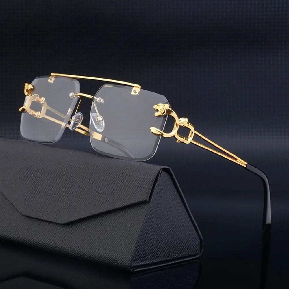 Jaguar - Gafas de sol steampunk sin montura negras| OrigenNoble


