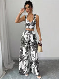 Valentina - Conjunto 2 Piezas Halter y Pantalón Palazzo