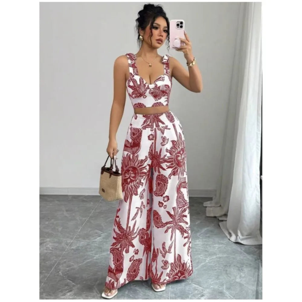 Valentina - Conjunto 2 Piezas Halter y Pantalón Palazzo