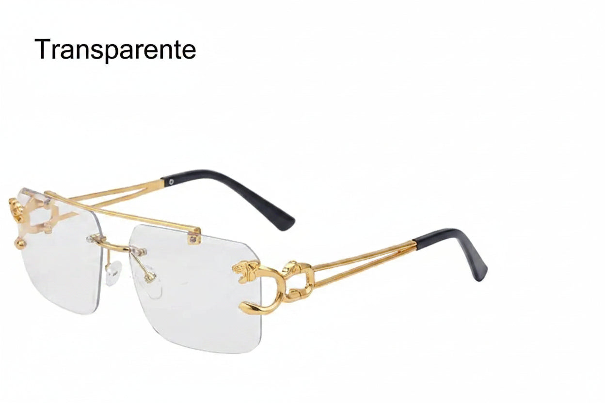 Jaguar - Gafas de sol steampunk sin montura transpatente | OrigenNoble

