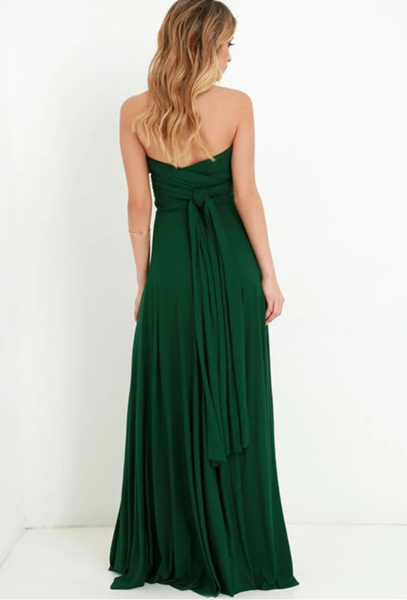 Isabela - Vestido Maxi Bohemio Convertible con Espalda Descubierta