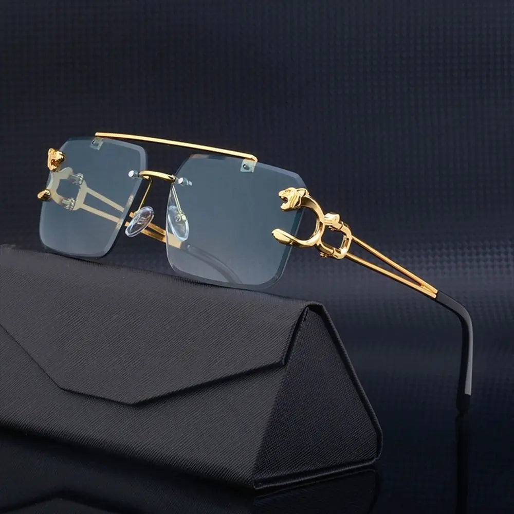 Jaguar - Gafas de sol steampunk sin montura gris | OrigenNoble

