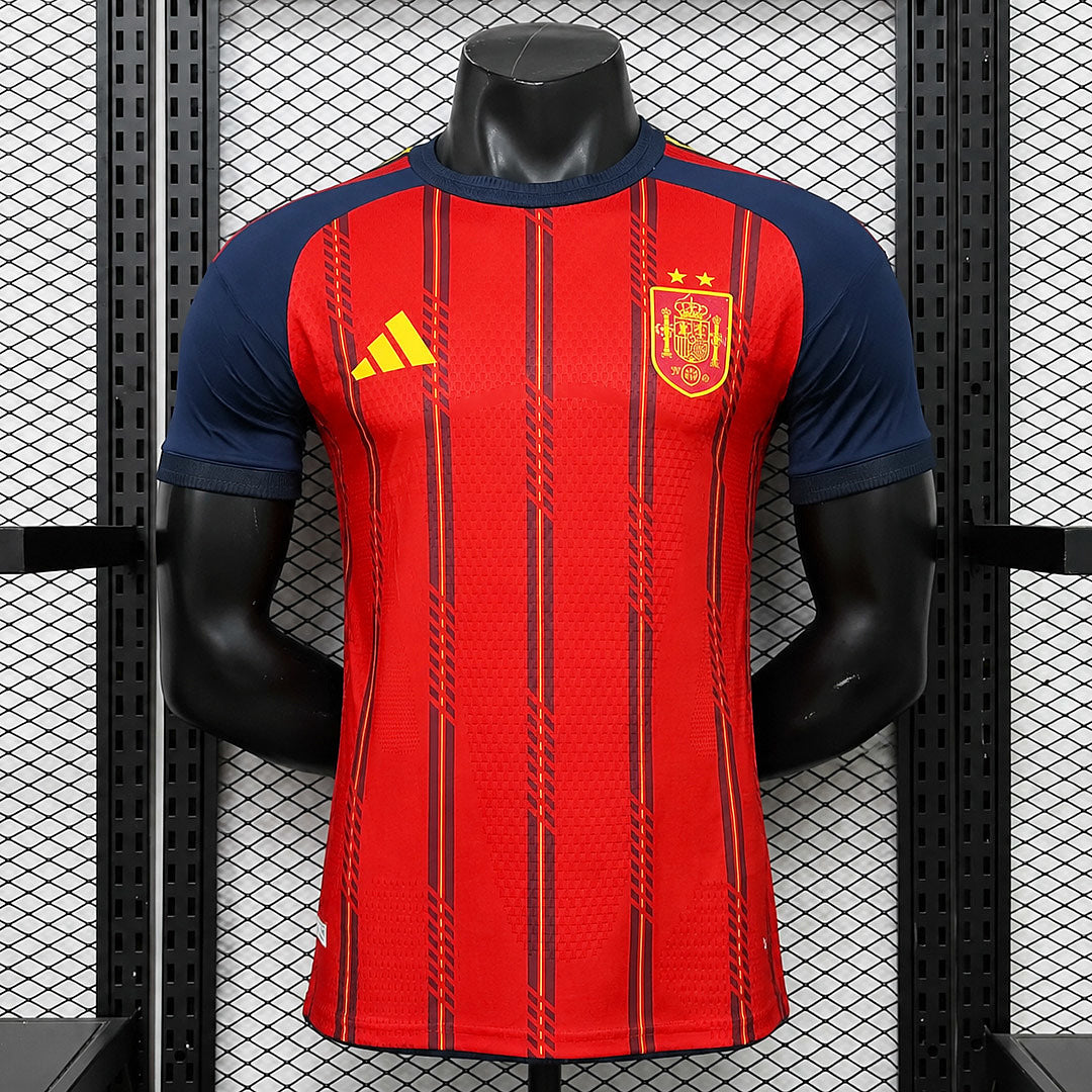 Camiseta Fuego - Detalle lateral con patrón jacquard y costuras