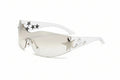 Rimless Y2K Sunglasses for Women and Men Star Wrap around Sun Glasses Trendy Cool Black Sunglasses Fashion Shades for Outdoor